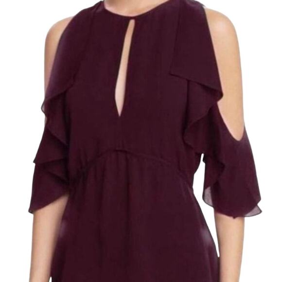 Theory Desiraya B Senna Cold Shoulder Ruffle Blouse - Size Small - Picture 1 of 7